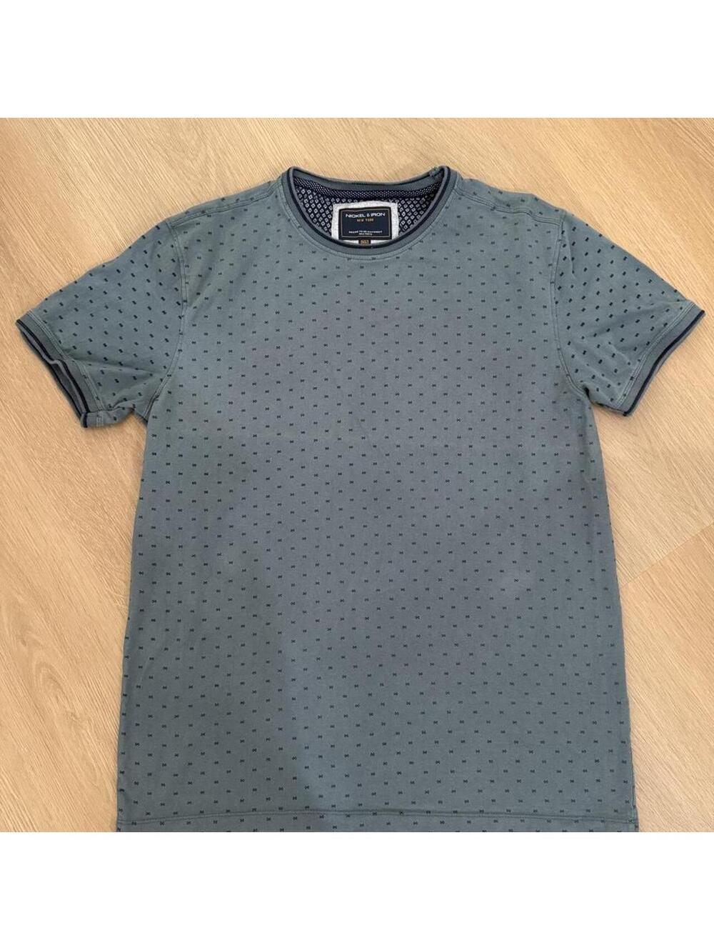 Nickel & Iron New York Blue Green Geometric T-Shirt Large